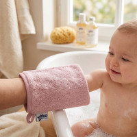 Organic cotton Terry Bath Glove XKKO Organic - Baby Pink 5x1ps (Wholesale pack.)