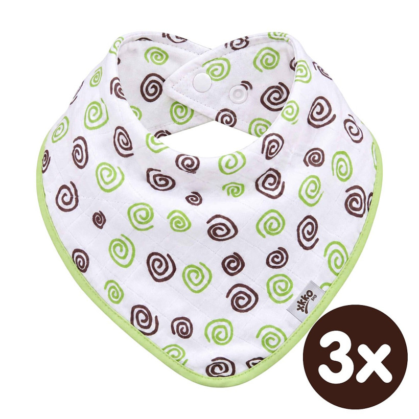 Bamboo bandana XKKO BMB - Lime Spirals 3x1ps Wholesale packing