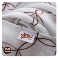 Bamboo muslin towel XKKO BMB 90x100 - Natural Brown Circles