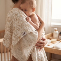 Bamboo muslin towel XKKO BMB 90x100 - Safari W/Honey Mustard