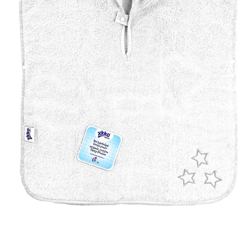 Organic cotton terry Poncho XKKO Organic - White Stars 5x1ps (Wholesale pack.)