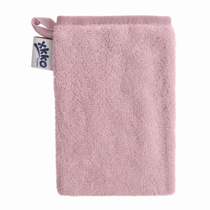 Organic cotton Terry Bath Glove XKKO Organic - Baby Pink 5x1ps (Wholesale pack.)