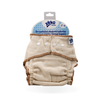 Organic cotton fitted diaper XKKO Organic - Natural Size XL
