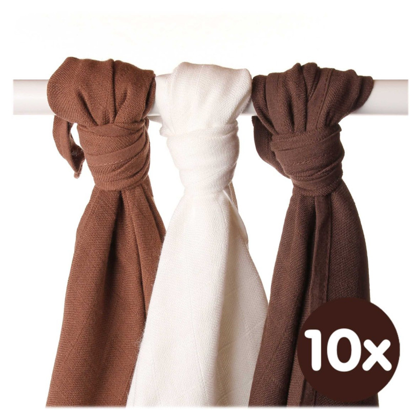 Bamboo muslins XKKO BMB 70x70 - Choco MIX 10x3pcs (Wholesale packaging)