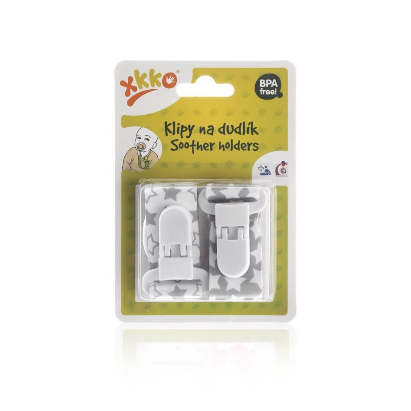 Soother Clips XKKO - Little Stars Silver MIX