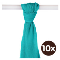 Bamboo muslin towel XKKO BMB 90x100 - Turquoise 10x1pcs (Wholesale packaging)