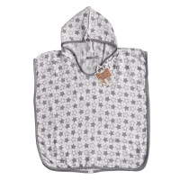 Bamboo Muslin Poncho XKKO BMB - Silver Little Stars