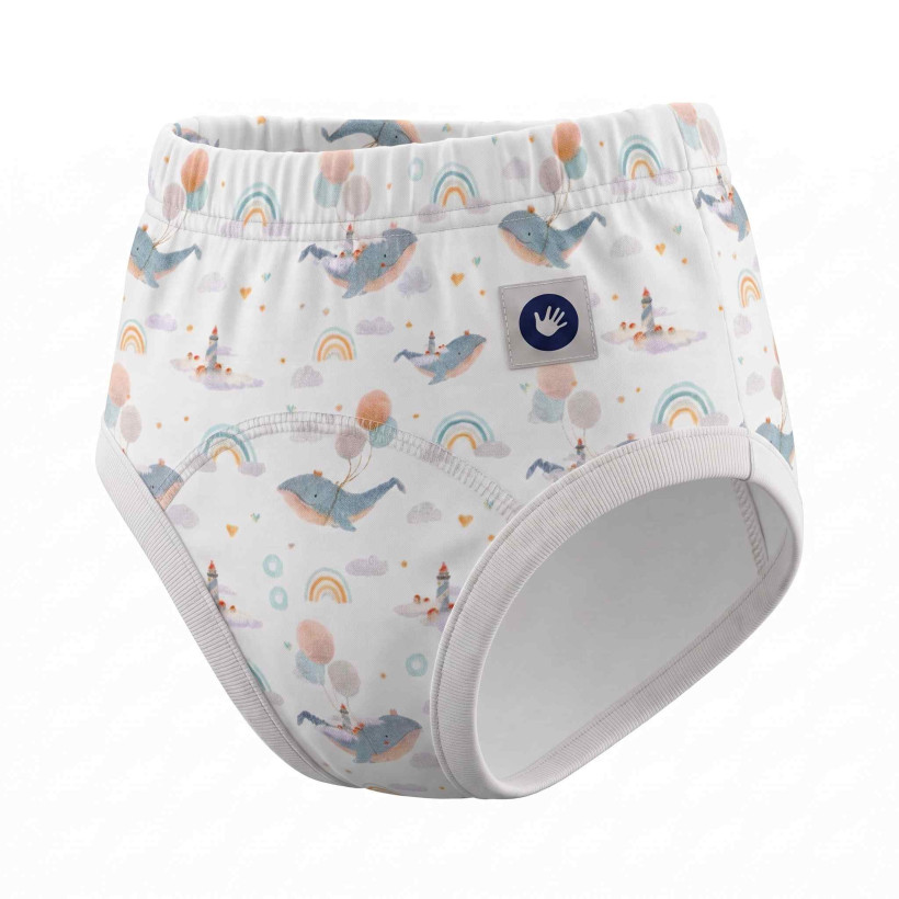 Organic Cotton Training pants XKKO Organic - Sky Whale