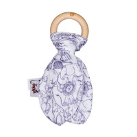 XKKO BMB Bamboo teether with Leaves Safari - W/Lavender Aura