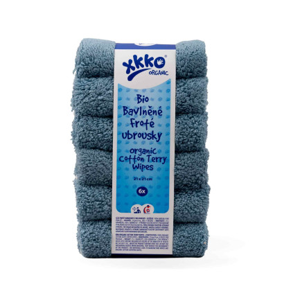 Organic cotton terry wipes XKKO Organic 21x21 - Mountain Spring