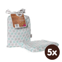 Bamboo swaddle XKKO BMB 120x120 - Mint Cross 5x1ps (Wholesale packaging)