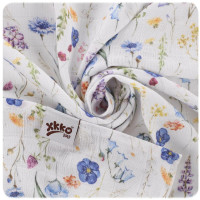 Bamboo muslin towel XKKO BMB 90x100 Digi - Blue Wildflowers