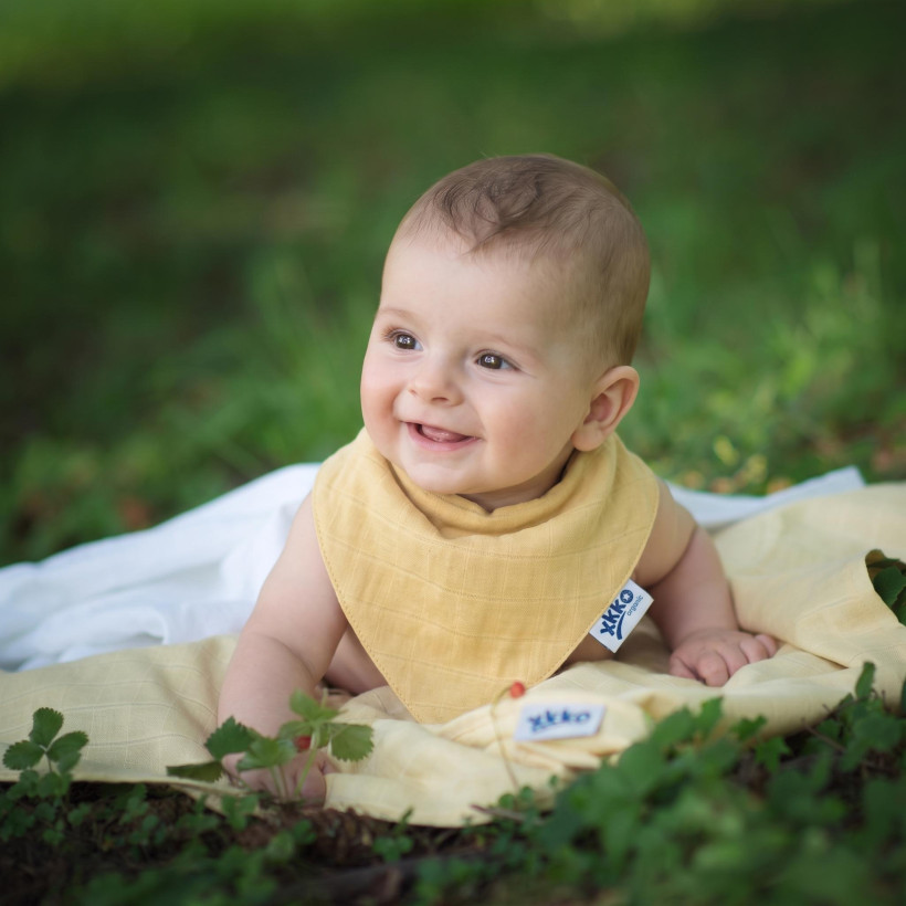 Organic Cotton Muslin Bandana XKKO Organic - Peach