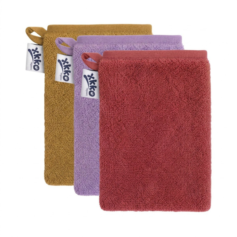 Organic cotton Terry Bath Glove XKKO Organic - Mesa Rose MIX