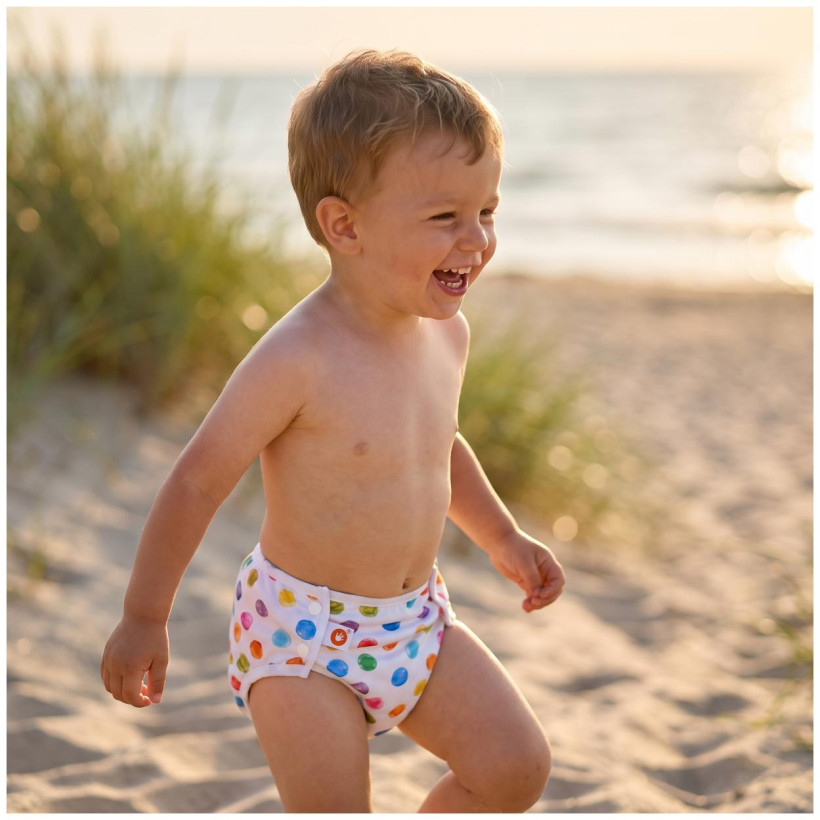 Infant swim nappy XKKO OneSize - Watercolour Polka Dots