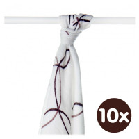 Bamboo muslin towel XKKO BMB 90x100 - Natural Brown Circles 10x1pcs (Wholesale packaging)