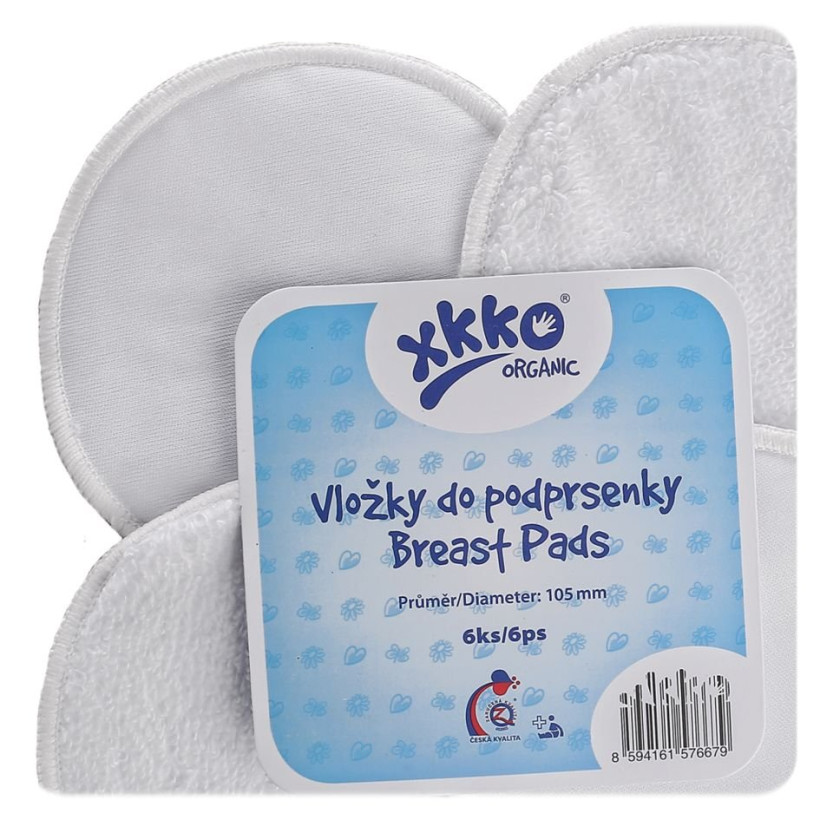 Breast Pads XKKO Organic - White 5x6ps (Wholesale pack.)