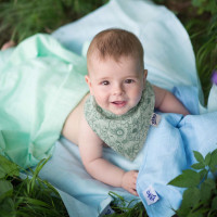 Organic Cotton Muslin Bandana XKKO Organic - Safari Granite Green