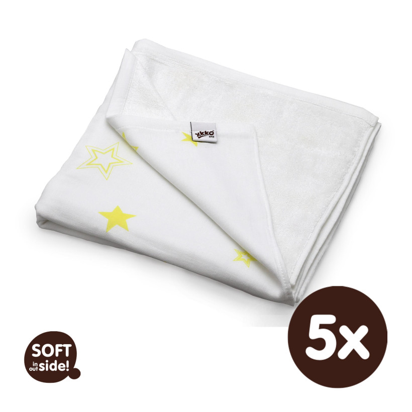 Bamboo blanket XKKO BMB 130x70 - Lemon Stars 5x1ps Wholesale packing