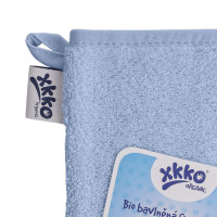 Organic cotton Terry Bath Glove XKKO Organic - Baby Blue