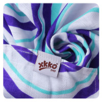 Bamboo muslin towel XKKO BMB 90x100 - Ocean Blue Waves 10x1pcs (Wholesale packaging)