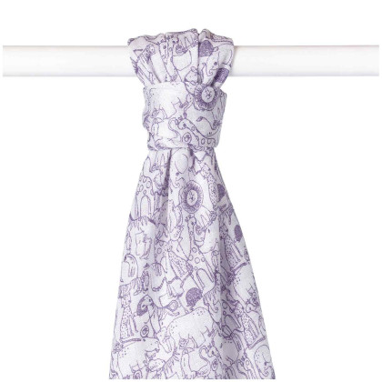 Bamboo muslin towel XKKO BMB 90x100 - Safari W/Lavender Aura