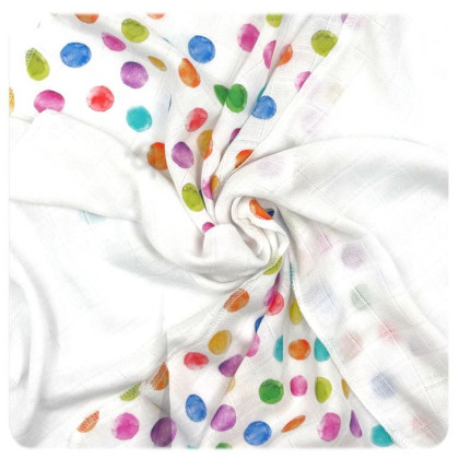 Bamboo muslins XKKO BMB 30x30 Digi - Watercolour Polka Dots MIX 9pcs