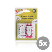 Soother Clips XKKO - Little Stars Magenta MIX 5x2ps (Wholesale pack.)