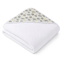 Hooded bamboo terry towel XKKO BMB 90x90 - Dreamy Sheeps