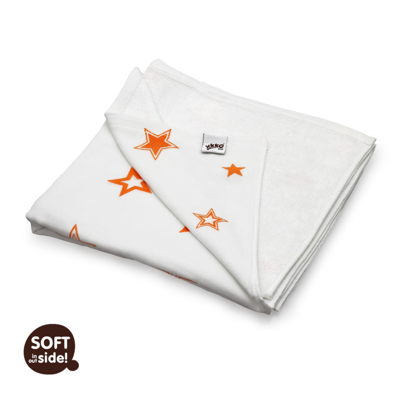 Bamboo blanket XKKO BMB 130x70 - Orange Stars