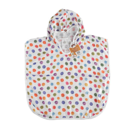 Bamboo Muslin Poncho XKKO BMB Digi - Watercolour Polka Dots