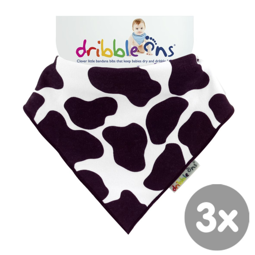 Dribble Ons Funny Cow 3x1ps (Wholesale pack.)