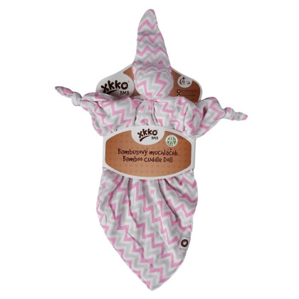 Bamboo cuddly toy XKKO BMB - Baby Pink Chevron