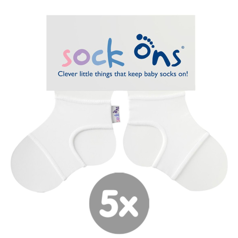 Sock Ons White 6-12m 5x1 pair (Wholesale pack.)
