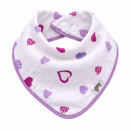 Bamboo bandana XKKO BMB - Lilac Hearts