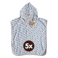 Bamboo Muslin Poncho XKKO BMB - Cross Baby Blue 5x1ps (Wholesale pack.)