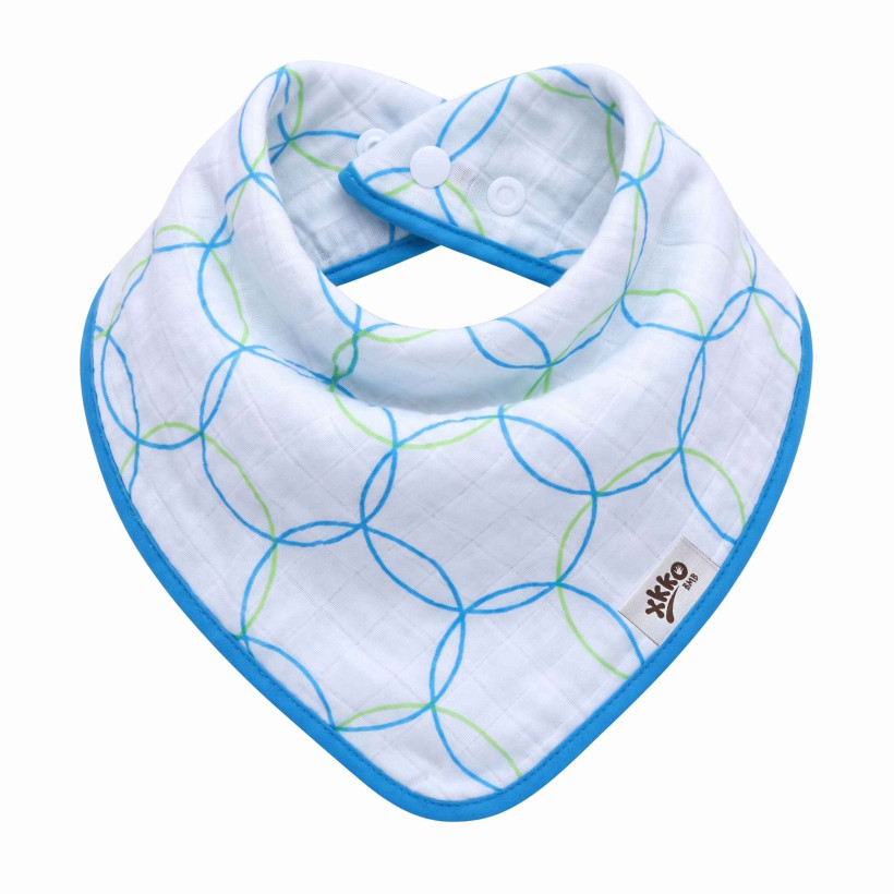 Bamboo bandana XKKO BMB - Cyan Circles 3x1ps Wholesale packing