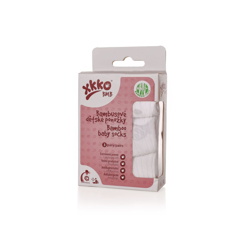Bamboo Socks XKKO BMB - White 5x box (Wholesale package)