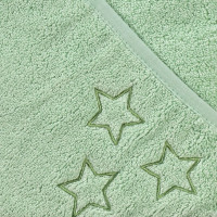 Hooded terry bath towel XKKO Organic 90x90 - Mint Stars