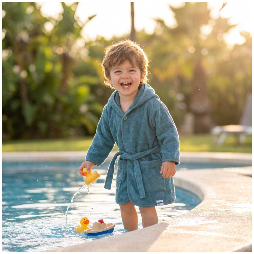 Organic Cotton Terry Bathrobe XKKO Organic - Mountain Spring