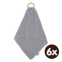 XKKO BMB Bamboo teether with Muslin - Silver 6x1ps (Wholesale pack.)