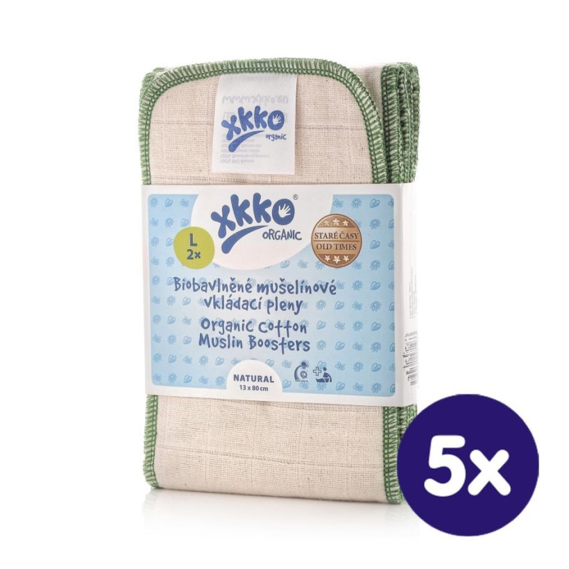XKKO Organic Old Times Booster - Natural Size L 5x2ps (Wholesale pack.)