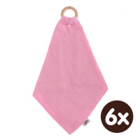 XKKO BMB Bamboo teether with Muslin - Baby Pink 6x1ps (Wholesale pack.)