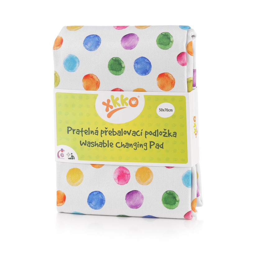Washable Changing Pad XKKO 50x70 - Watercolour Polka Dots