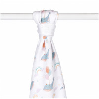 Bamboo muslin towel XKKO BMB 90x100 Digi - Sky Whale