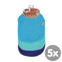 Bamboo Burp Cloth XKKO BMB - Ocean Blue MIX 5x3ps (Wholesale packaging)