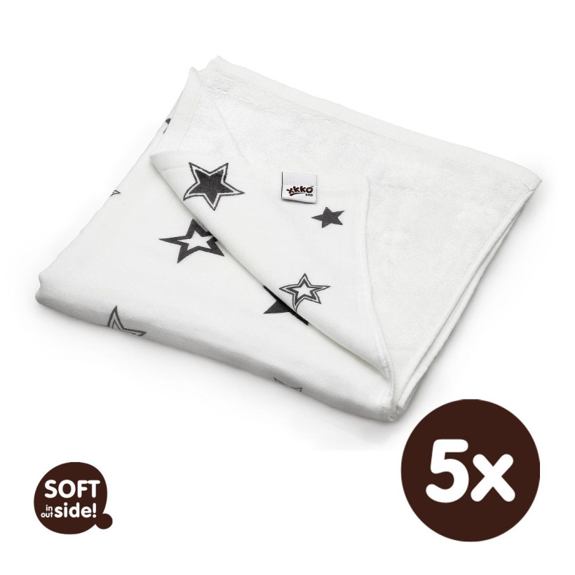 Bamboo blanket XKKO BMB 130x70 - Silver Stars 5x1ps Wholesale packing