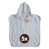 Bamboo Muslin Poncho XKKO BMB - Chevron Baby Blue 5x1ps (Wholesale pack.)