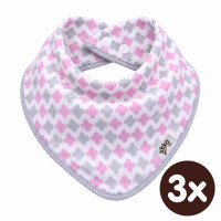 Bamboo bandana XKKO BMB - Baby Pink Cross 3x1ps Wholesale packing