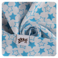 Bamboo muslin towel XKKO BMB 90x100 - LIttle Stars Cyan 10x1pcs (Wholesale packaging)